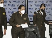 La general Tannya Varela (c) fue ratificada en su cargo el 15 de julio de 2021, por el presidente Lasso.