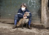 Rescate. Una funcionaria de Rescate Animal del Municipio rescató a una mascota este miércoles.