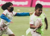 Los niños, durante el aprendizaje de rugby, demostraron condiciones innatas en velocidad y para evadir a los rivales, factores claves para la práctica de este deporte.