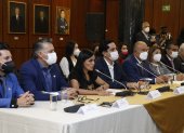 Siete legisladores se presentaron hoy junto a Guillermo Herrera y Xavier Hervas para explicar su postura sobre la normativa.