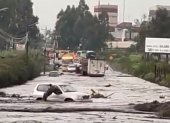Temporal. En Sangolquí se desbordó el río San Nicolás este viernes 11 de febrero de 2022
