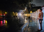 Las calles del norte de la ciudad, se llenaron de agua rápidamente por la lluvia