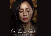 Fotografía cedida por la cantante ecuatoriana Paulina Aguirre de un cartel promocional de su canción "La Tierra llora". La ecuatoriana Paulina Aguirre da voz a la Tierra en una canción en la que se refiere a las injusticias, y en la que refleja el dolor y el llanto del planeta, herido por el abuso de sus recursos naturales y por la desenfrenada ambición humana.