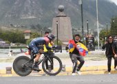 Richard Carapaz ganó la contrarreloj en el circuito armado en la Mitad del Mundo