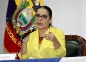 La presidenta del Consejo Nacional Electoral, Diana Atamint,