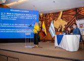 Presentación. La prefecta del Guayas, durante su intervención ayer.