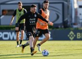 Lionel Messi, jugador de la selección argentina, durante el entrenamiento para medir a Venezuela y Ecuador.