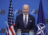 Joe Biden en una rueda de prensa de la OTAN