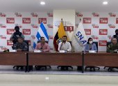 Autoridades nacionales y de la provincia del Guayas brindaron una rueda de prensa en el ECU911 de Samborondón.