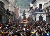 Imagen de Jesús del Gran Poder recorriendo calles del Centro Histórica.