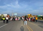 Decenas de productores de Guayas, Los Ríos y El Oro han salido a manifestarse en las vías