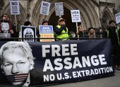 Protesta contra la extradición de Assange en Londres, en foto de archivo