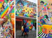 Algunas imágenes de murales de Okadu incluido el de Quito.