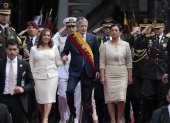 Guillermo Lasso a la salida de la Asamblea Nacional en donde pronunció su Informe a la Nación.