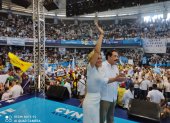Cynthia en el lanzamiento de su precandidatura a la Alcaldía de Guayaquil.