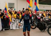 Richard Carapaz contó con el apoyo de los fanáticos ecuatorianos en el Giro de Italia.