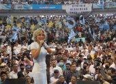 EN EL COLISEO VOLTAIRE PALADINES POLO SE CONCENTRARON SIMPATIZANTES PARA APOYAR A LA REELECCION DE LA ALCADESA CINTHYA VITERI 26 DE MAYO DEL 2022 GUAYAQUIL-ECUADOR
