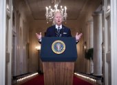 El presidente de Estados Unidos, Joe Biden, le habla a la nación desde el East Room de la Casa Blanca en Washington, este 2 de junio de 2022.