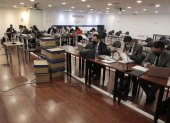 Juicio. En el Complejo Judicial abogados se preparan para la reinstalación del juzgamiento de cuatro personas por posible peculado.