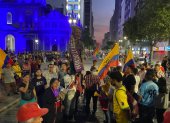 Protesta. Organizaciones indígenas, que dijeron ser guayaquileñas, participaron de una marcha en Guayaquil.