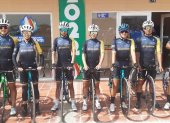 Parte del equipo nacional que entrará hoy en competencia en la prueba de contrarreloj individual masculino y femenino por las calles de Valledupar.