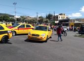Taxistas se sumaron al paro en el norte de Quito.