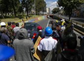 Manifestantes durante la tercera semana de protestas en Quito (Ecuador).