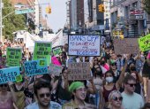 Vista de una manifestación a favor de aborto, el 24 de junio de 2022,
