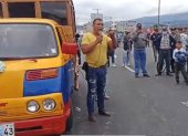 Guayllabamba. El dirigente correísta Víctor Pozo Echanique fue uno de los que cerró la vía hacia Quito.