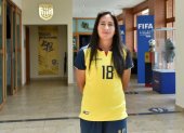 María Belén Aragón, seleccionada ecuatoriana, se muestra feliz por representar a Ecuador en la Copa América femenina.
