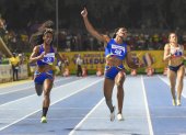 Anahí Suárez (i) fue plata bolivariana en los 100 m planos y bronce en los 200 m; mientras que Ángela Tenorio fue oro en los 100 m, pero en Estados Unidos solo estará en los relevos 4x100.