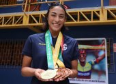 Vargas posa orgullosa con las cuatro medallas conseguidas en los Juegos Mundiales de Birmingham, en Estados Unidos.
