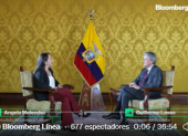 El presidente Guillermo Lasso, en entrevista para el medio internacional Bloomberg.