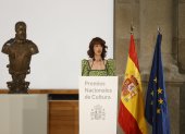 La escritora Irene Vallejo, Premio Nacional de Ensayo, ofrece un discurso durante la Entrega de los Premios Nacionales de Cultura 2020, este miércoles 13 de julio de 2022 en el Museo del Prado en Madrid.