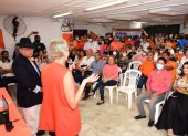 Héctor Vanegas en la presentación de su precandidatura para la Prefectura del Guayas, el domingo 31 de julio.