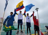 Juan Aguirre (c) y Mario Granizo (d), consiguieron las primeras medallas para Ecuador en la Copa del Pacífico 2022.