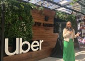 Marcela Torres, directora general de Uber para la Región Andina, Centroamérica y El Caribe, durante su exposición por los cinco años de la firma en Ecuador