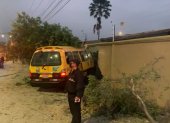 Bus escolar choca contra muro trasero de casa en La Joya