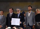 Los representantes de distintas autoridades firmaron el convenio de la final única de Libertadores.