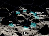 las trece regiones identificadas para el aterrizaje de la misión Artemis III / El País