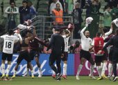 Los jugadores de Paranaense celebraron al final de su partido de las semifinales de la Copa Libertadores contra Palmeiras por llegar a la final de este campeonato