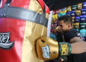 Preparación. Emilio Linares, peleador ecuatoriano que pugna por entrar en la UFC, se alista para su nuevo combate.