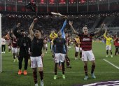 Los jugadores del Flamengo celebran el paso a la final de la Copa Libertadores.