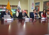 Autoridades del COE Nacional durante la rueda de prensa de este martes 13 de septiembre de 2022 en Quito.