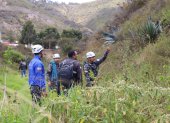 Pusuquí. En los alrededores de la Escuela Superior de la Policía se realizaron labores de búsqueda de restos humanos.