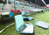 Las sillas del estadio Capwell fueron sacadas de su lugar por incidentes ocasionados por la Sur Oscura en el 2006.