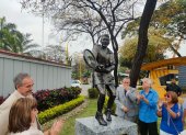 Figura. El monumento es un homenaje al tenista.