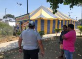 Hecho. La carpa se ubicó en un área verde, indicó el Municipio.