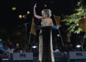 La alcaldesa Cynthia Viteri durante la sesión solemne por los 202 años de Independencia de Guayaquil.