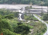 Amazonía. El río Upano se desbordó este sábado, tras las fuertes lluvias que está previsto que continúen hasta el lunes.